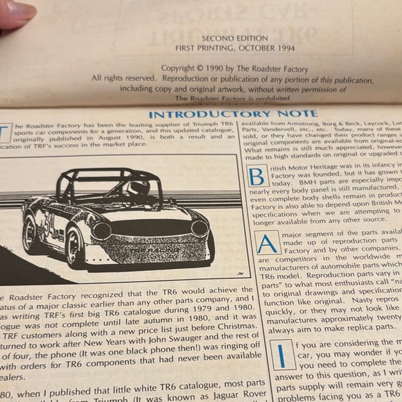 Triumph TR6 Blue and Black Parts Catalogue - Picture 5 of 5